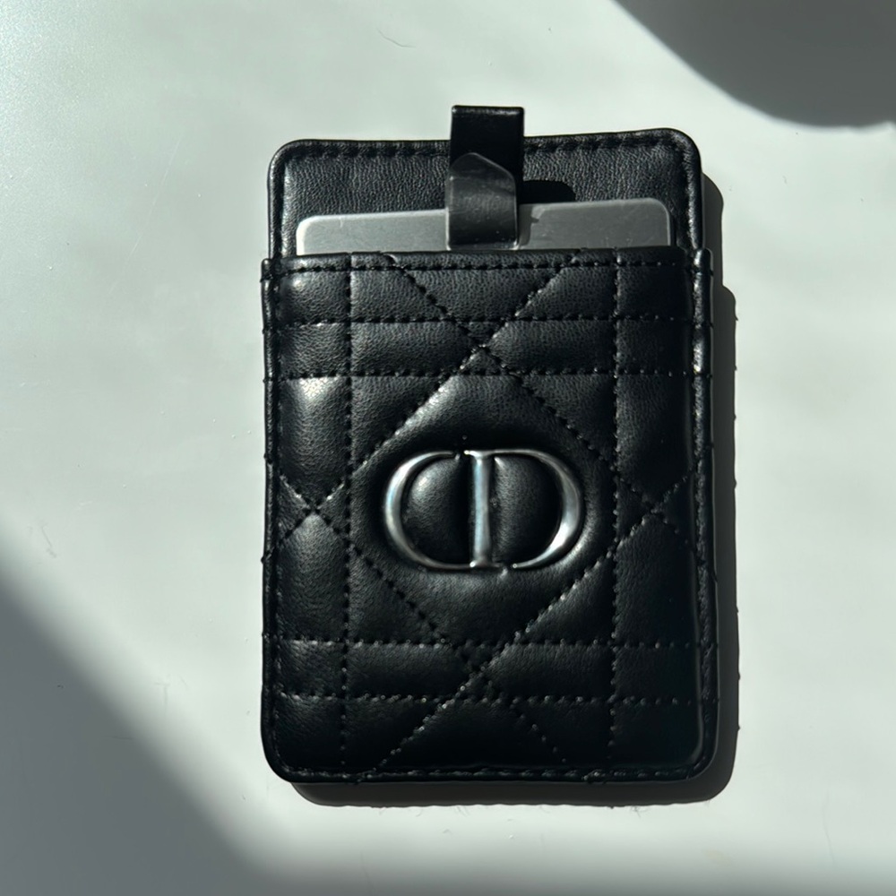Dior Black Phone Card Holder with mirror
